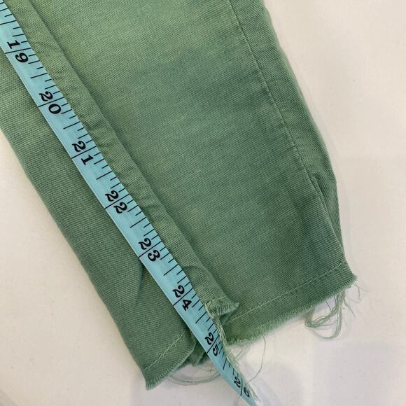 Mother The Shaker Chop Crop Hedge Green Pants Cotton Linen EUC Sz 27 - Picture 16 of 16